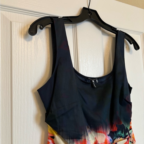 ELIE TAHARI for 5F (Bergdorf Goodman) Floral Print Ruched Blouse with Side Zip - Picture 7 of 12